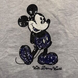 Disney Parks Mickey Mouse XS Shirt Gray With Sequins